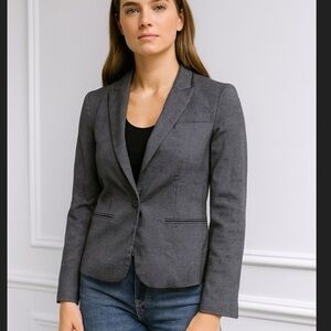 Theory charcoal grey wool blend blazer